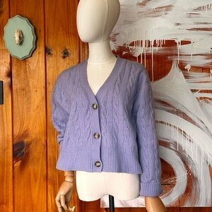 Zara Lavender Cable Knit Cardigan